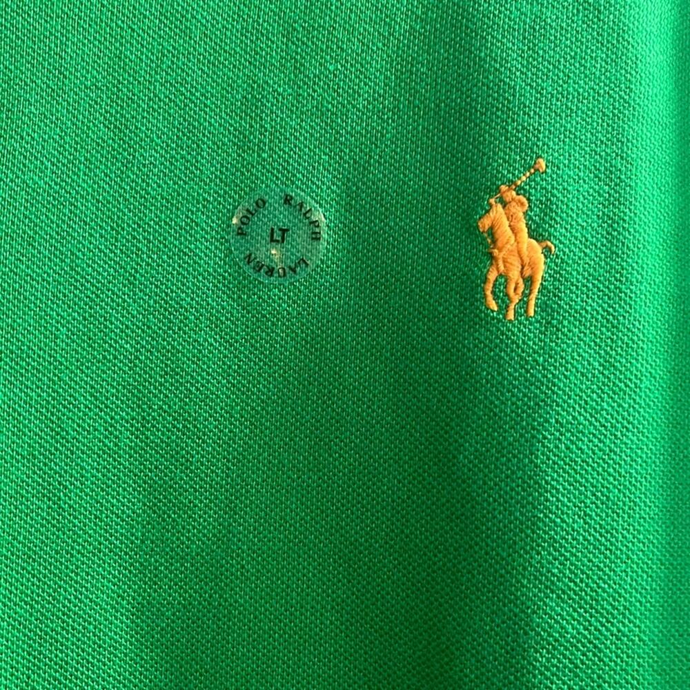 POLO RALPH LAUREN Tall Short Sleeve Iconic Mesh Classic Polo Green Size LT - Picture 3 of 3